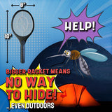 ASISNAI Bug Zapper Racket - Electric Fly Swatter & Mosquito Zapper for Indoor/Outdoor Insect Control - Battery-Operated Tennis Racket Zap - Lightweight & Portable High Voltage Bug Zapper - Black Mamba