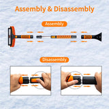 KOKKING 4 in 1 Snow Shovel Kit Extendable Snow Brush 180°Pivoting with Ice Scrapers & Snow Brushes with Foam Grip for Car, Trucks, SUVs, Vehicle (Orange)