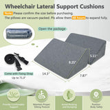 KAAMOS Lateral Support for Wheelchair Side Guards Wheelchair Lateral Support Cushion Posture Foam Wedge Pillows Contoured Wheelchair Cushion Side Padding for Seniors Better Posture with Strap