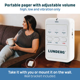 Lunderg Large Bed Alarm for Elderly Adults - Wireless Bed Sensor Pad (20” x 30”) & Pager - Bed Alarm for Elderly Dementia Patients - Bed Alarms and Fall Prevention for Elderly