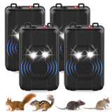 4 Pack Ultrasonic Rodent Repellent for Car Engines Under Hood Rodent Repeller Battery Operated,Mouse Deterrent with Strobe Light for Car Engines Basement Garage Attic Vehicle Protection