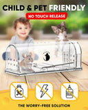 Motel Mouse Humane Mouse Traps No Kill Live Catch and Release 4 Pack - Reusable, Easy to Use & Clean, No Touch Release, Sensitive Includes Cleaning Brush, Instruction Manual & Video - Mousetrap Indoor