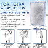 xbbwmrs 12 Count Assembled Large Filter Cartridges for Tetra Whisper Bio-Bag Filters 20i 40i IQ20/30/45/60 PF20/30/40/60, Large Replacement Filter Cartridges for Tetra Whisper Filters & Aquariums