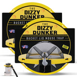 RinneTraps | Dizzy Dunker Bucket Lid Mouse Trap | Made in USA | Multi Catch | Humane | Indoor/Outdoor | (2 Pack)