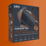 Pure Enrichment® PureRelief™ Pro Far Infrared Ultra-Wide Heating Pad - Deeper Muscle Relief for Back, Neck, Shoulder, & Knee Pain in Athletes, 4 Heat Settings, Dry/Moist Heat, 20” x 24” Wide Size
