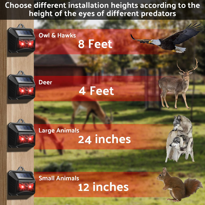 12 Pack Solar Control Light Nocturnal Animal Repeller Outdoor Animal Deterrent Devices Motion Activated Animal Repellent for Skunk Deer Coyote Fox Raccoon Cat Garden Yard Farm Chicken Coop