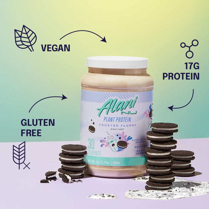 Alani Nu Plant-Based Protein Powder Frosted Flurry | 17g Vegan Protein | Meal Replacement Powder | No Sugar Added | Low Fat, Low Carb, Dairy Free, Pea Protein Isolate Blend | 30 Servings