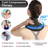 ComfiTECH Gel Ice Pack Wrap for Neck and Cervical Pain Relief - Reusable Cold Compress for Sports Injuries, Swelling, Office Pressure and Surgery Recovery (Black)