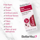 BetterYou Iron 5 Oral Spray - Natural Liquid Vitamin Supplement - Daily Iron Supplement Vitamin Spray - Easy, Tasty Alternative to Pills - 0.85 oz