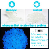 Oubest Glow in The Dark Pebbles/Glow Stones/Glowing Rocks Blue Decor for Garden/Fish Tank/Aquarium/Walkway/Driveway/Plant Pots/Bonsai (500, White)