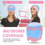 Migraine Relief Cap Ice Head Wrap Headache and Migraine Hat | Headache Relief with Hot/Cold Gel Head Ice Pack with Face and Eye Headache Mask Compress