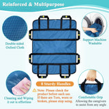 Positioning Bed Pad with Handles Hospital Sheets Transfer Board Belts Patient Lift Elderly Assistance Incontinence Mattress Sheets for Turning, Lifting, Repositioning Washable Underpads (48" x 40")