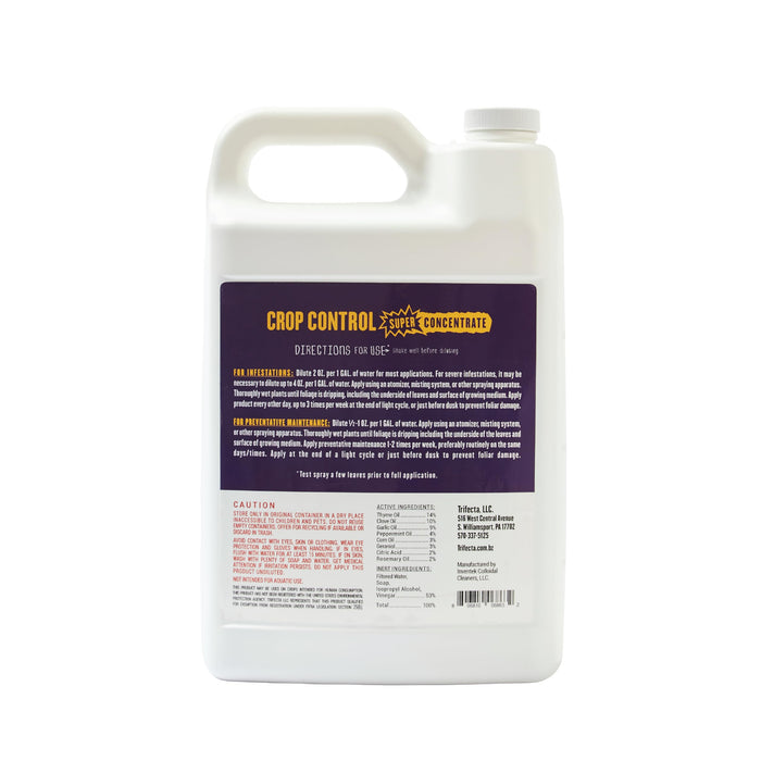 Trifecta Crop Control Super Concentrate All-in-One Natural Pesticide, Fungicide, Miticide, Insecticide, Help Defeat Spider Mites, Powdery Mildew, Botrytis, Mold, and More on Plants - Gallon