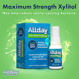 Allday Dry Mouth Spray - Maximum Strength Xylitol, Fast Acting, Long Lasting, Non-Acidic (Pack of 4)
