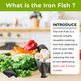 Iron Fish, 2 Pack Iron Fish for Iron Deficiency, A Natural Source of Iron, Safe Cooking Tool to Add Iron to Food and Water, Reduce Risk of Iron Deficiency, Iron Supplement for Pregnant Women & Vegans