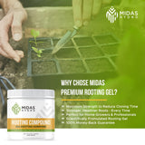 IBA Rooting Gel - Ideal Cloning Gel for perfect, strong clones - The key to successful plant cloning - Midas Products Rooting Gel Hormone 4oz - For professional and home based growers