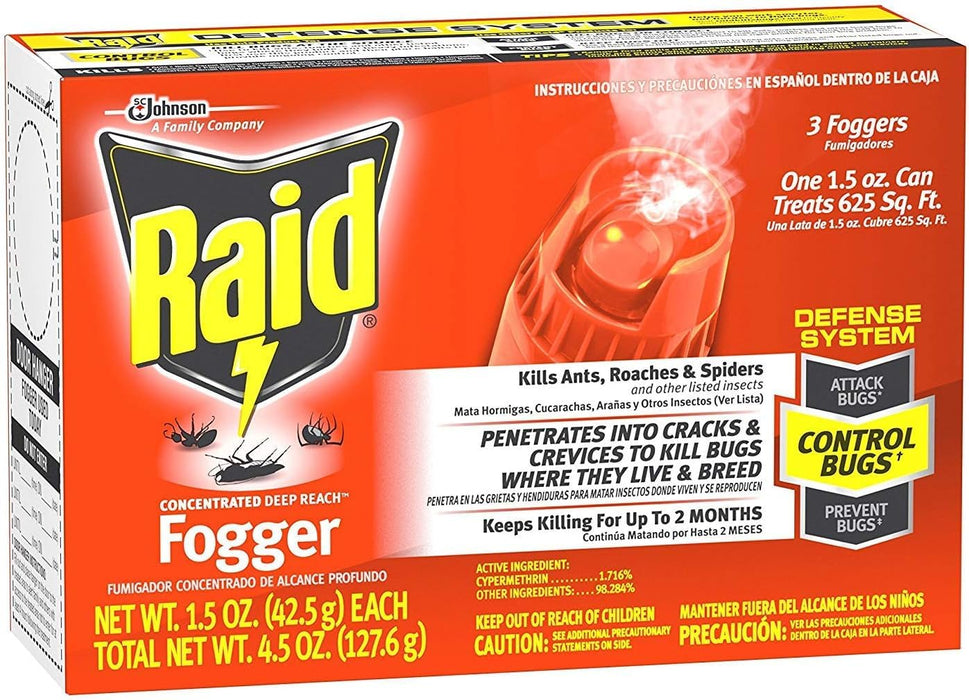 Raid Concentrated Deep Reach Fogger (Pack of 4)