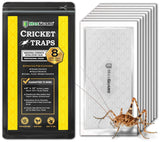 MaxGuard Extra Large Cricket Traps (8 Traps) | Non-Toxic Extra Sticky Glue Board Pre-Baited Cricket Attractant Trap & Kill House Crickets, Insects, Spiders, Bugs