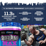 Gaspari Nutrition SuperPump MAX, The Ultimate Pre Workout Powder, Sustained Energy Preworkout, Nitric Oxide Booster, Muscle Growth, Recovery & Replenishes Electrolytes (40 Serving, Blue Raspberry Ice)