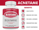 Acnetame Acne Pills 2 Pack 120 Pills- Vitamin Supplements for Acne Breakouts- Hormonal Pimple Tablets to Clear Oily Skin for Women, Men, Teens, and Adults