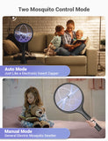 YISSVIC Electric Fly Swatter 4000V Bug Zapper Racket Dual Modes Mosquito Killer with Purple Mosquito Light Rechargeable for Indoor Home Office Backyard Patio Camping (Black)