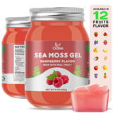 OALSE Irish Sea Moss Gel - Nutritious Sea Moss Advanced Superfood for Antioxidant & Immune Support Raspberry Flavor 15OZ