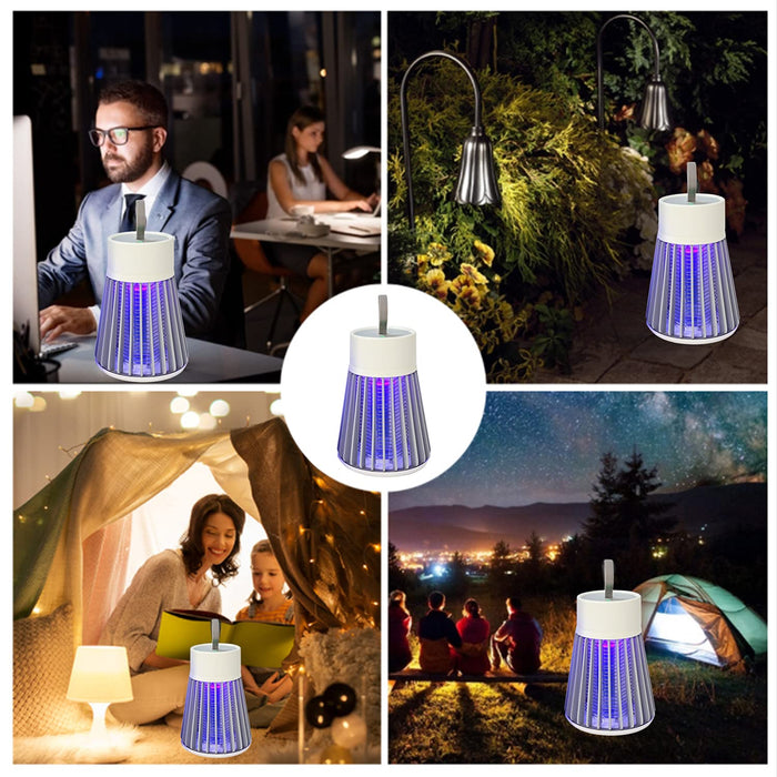 ELLASSAY Bug Zapper Indoor Electric Mosquito Traps Zapper and Fly Killer with Hanging Loop Bug Light Portable Fly Traps for Indoor & Outdoor,Backyard,Patio,Camping, Gray