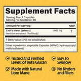 Better Alt Lions Mane Mushroom Capsules, 2 Months Supply | 100% Fruit Body Lions Mane Supplement | 30% Polysaccharides | 15:1 Lions Mane Extract 1000mg| 120 Count