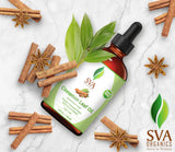 SVA Cinnamon Leaf Oil 4Oz (118 ml) Premium Essential Oil with Dropper for Diffuser, Aromatherapy, Skin Care, Hair Care & Body Massage