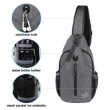 WATERFLY Crossbody Sling Backpack Sling Bag Travel Hiking Chest Bags Daypack (Dark gray)