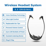 TV Ears Wireless Headset System - Analog Wireless Headset for TV - Ideal for Seniors & those with Hearing Impairments - Plug N' Play RF Transmitter Headphones with TV Earbuds - Compatible with All TVs