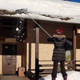 Snow Roof Rake - 4-20FT Extendable Snow Rake for House Roof, Aluminum Snow Removal Rake with 5 Lightweight Tubes, 25.5" Wide Blade Snow Shovel Roof Rake Easy Removal Ice Debris