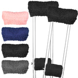 Crutch Pads and Crutch Hand Grips for Adults Kids Antiskid Underarm Padding Soft Foam Crutch Pad Set Accessories 4 PCS (Black)