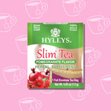 Hyleys Slim Tea Pomegranate Flavor - Weight Loss Herbal Supplement Cleanse and Detox - 25 Tea Bags (12 Pack)