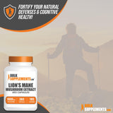 BULKSUPPLEMENTS.COM Lion's Mane Mushroom Capsules - Lion's Mane Extract, Lions Mane Supplement Capsules, Lion's Mane Capsules - for Immune Health, Vegan, 2 Capsules per Serving, 360 Veg Capsules