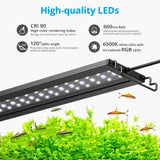 NICREW C10 24/7 LED Aquarium Light for Plants, 48-60 Inches, 31W, Full Spectrum Fish Tank Light with Timer, Brightness Adjustable