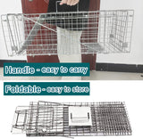 Large 1-Door Humane Animal Trap for Raccoons, Cats, Groundhogs, Opossums, with Metal Guard Handle, 24inch x 7.5inch x 8.3inch