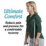 Crutch Comfort Deluxe Soft Fleece & Foam Crutch Accessory Set (Gray)