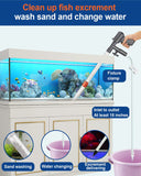 QZQ Aquarium Gravel Cleaner [2024 Edition] Vacuum Fish Tank Vacuum Cleaner Tools for Aquarium Water Changer with Aquarium Thermometers Fish Net kit Use for Fish Tank Cleaning Gravel and Sand