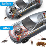 Under Hood Ultrasonic Rodent Repellent, LED Strobe Lights, Rodent Defense Vehicle Protection, Automatic Energy-saving, Stop Start, Plug in And Use Get Rid of Mice in Car Engine