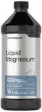 Liquid Magnesium 400 mg | 16 oz | Vegetarian, Non-GMO & Gluten Free Supplement | by Horbaach