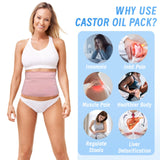 Beofinest Castor Oil Pack Wrap, Organic Castor Oil Packs for Liver Detox, Castor Oil Compress Reusable for Waist and Neck, Thyroid, Constipation, Inflammation