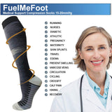 FuelMeFoot 3 Pack Copper Compression Socks - Compression Socks Women & Men Circulation - Best for Medical,Running,Athletic