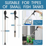 hygger Small Gravel Vacuum for Aquarium, Manual 80GPH Aquarium Gravel Cleaner Low Water Level Water Changer Fish Tank Cleaner with Pinch or Grip Run in Seconds Suction Ball Adjustable Length