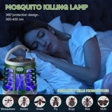 2 Pack 3 in 1 Bug Zapper USB Rechargeable Mosquito Killer Portable Waterproof Mosquito Repellent Outdoor Indoor LED Lantern Bug Zapper Camp Light SOS Emergency Light for Home, Backyard, Patio (Green)