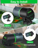 Petbank Automatic Fish Feeder for Aquarium - Auto Fish Food Dispenser Rechargeable for Fish Tank Vacation Fish Feeder Timer with USB Charger Cable (CY-019 Black)