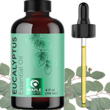 Pure Eucalyptus Essential Oil 4oz - Invigorating Eucalyptus Essential Oil for Diffuser Home Spa Aromatherapy and Natural Bath Oil - Eucalyptus Oil for Diffuser Dry Scalp Care and DIY Skin Care