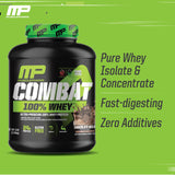 MusclePharm Combat 100% Whey, Chocolate Milk - 5 lb Protein Powder - Gluten Free - 70 Servings