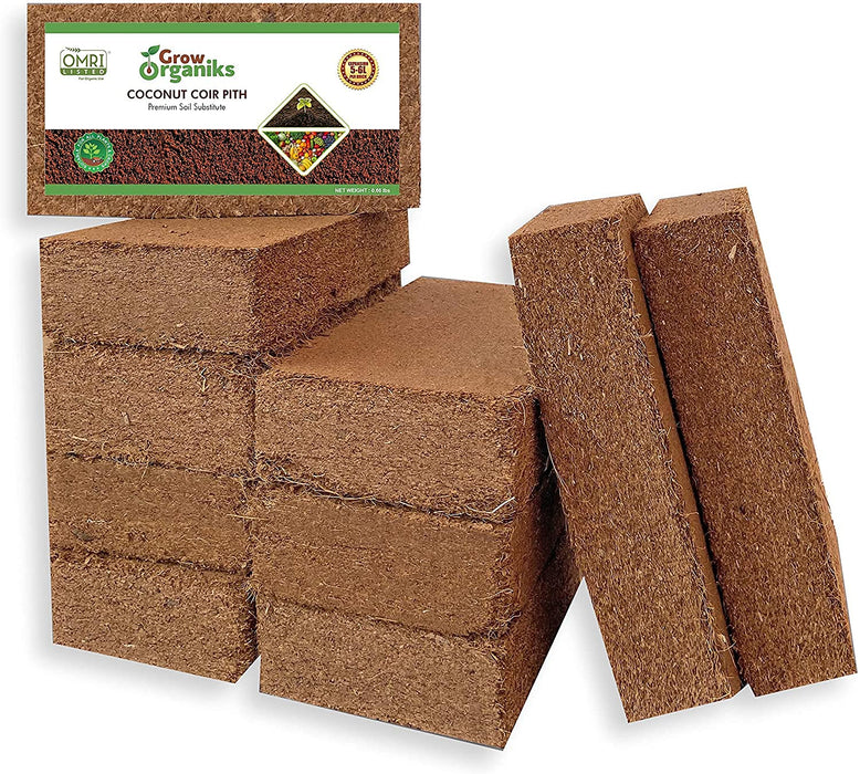 Grow Organiks Coco Coir Brick Block Coconut Coir Fiber Potting Mix for