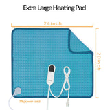 XXL Heating Pad for Back Pain & Cramps Relief - Hot Pad with 10 Heat Settings 6 Timer Auto Shut Off - 20" x 24" Heat pad - Fast Heating Moist and Dry Heat Therapy（Dark Blue）